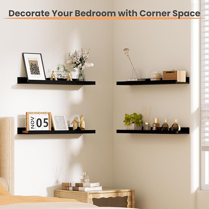 upsimples Floating Shelves for Wall, 23.6 Inch Shelves for Decor Storage Set of - Image 7