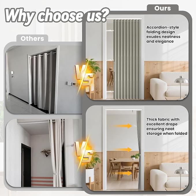AJAZZ Blackout Accordion Door Curtain - Image 2
