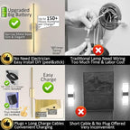 Set of 2 Battery Powered Linear Tube Rechargeable Gold Wall Sconce, Modern - Image 3