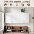 ChooChoo Laundry Room Cabinets, 4 Doors Wall Mounted Storage Cabinet, Kitchen - Image 4