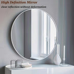 White Round Mirror 18 inch, Bathroom Mirror, Round Wall Mirrors - Image 3