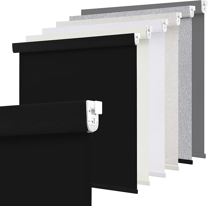 SUNOFF No Drill Tools Cordless Blackout Roller Shades Blinds by SUNOFF
