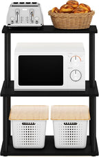 Furinno Turn-N-Tube 3-Tier Toolless Kitchen Storage Shelf, Americano/Black - Image 6