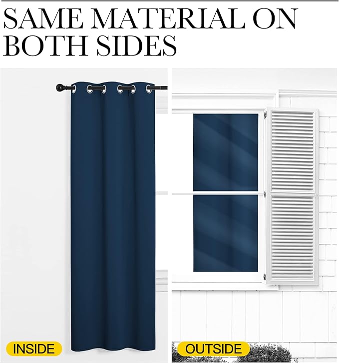 NICETOWN Moroccan Blue Blackout Curtains 78" Long, 2 Pieces - Image 6