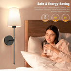 NIORSUN 25.4 inch Battery Operated Wall Sconce Set of 2, 9 Colors Wireless - Image 6