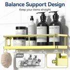 YASONIC Shower Caddy Adhesive, No Drill Bathroom Shower Organizers, - Image 6