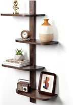 Afuly Mid Century Modern Decor Floating Shelves Walnut Display Shelf Wall Unit by Afuly