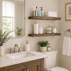 Floating Shelves 2 inch Thick for Wall Set of 2, 24 inch High-End Solid Wood - Image 2