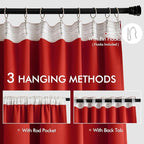 MIULEE Christmas Red Back Tab Blackout Curtains 102 Inch Long 2 Panels Set - Image 3