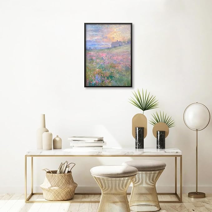 Pastel Nature Floral Poster Vintage French Country Landscape Wall Art Colorful - Image 5