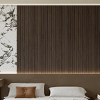 Yutianli PVC Slat Wall Panel Peel and Stick 118"x 15.7" Faux Wood Slat Panel - Image 3