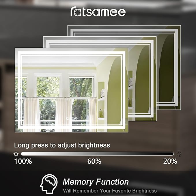 Ratsamee 96x36 Inch Led Mirror for Bathroom - Image 4