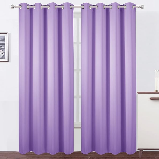 LEMOMO Lilac Blackout Curtains 52 x 84 inch/Lavender Curtains Set of 2 by Lemomo
