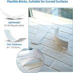 White Faux Brick Wall Tiles, 3D Thin Brick Veneers - Image 3