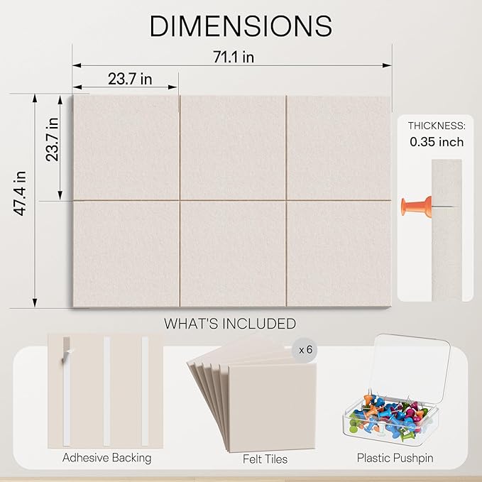 MaxGear Extra Large Cork Board for Wall 72" x 48", Light Tan Bulletin Board - Image 2