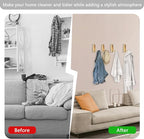 2PCS Foldable Gold Wall Hooks, Heavy Duty Zinc Alloy Folding Wall Hooks - Image 3