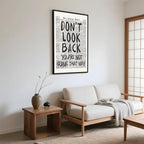 Framed Retro Newspaper Wall Art Trendy Black and White Poster Dont Look Back - Image 4
