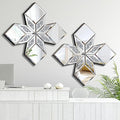 Crushed Diamond Decorative Mirror 2 Pack 16.75x16.75” Diamond Shape Glass Decor by VOHJD