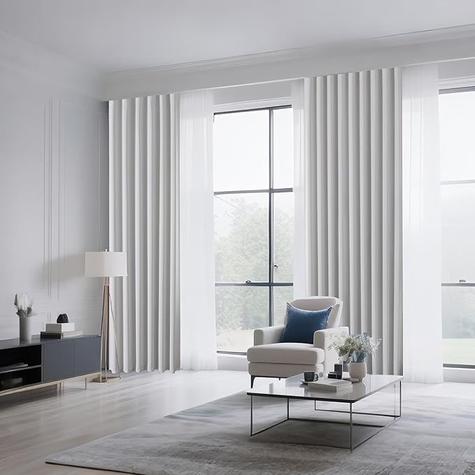 CUCRAF Grayish White Blackout Curtains 84 inch Length 2 Panels Set, Rod Pocket - Image 8