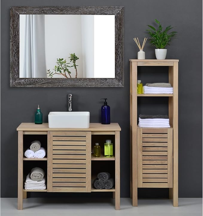 AAZZKANG Wall Mirror with Rectangle Wood Frame Large 26"x18" Rustic Decorative - Image 6