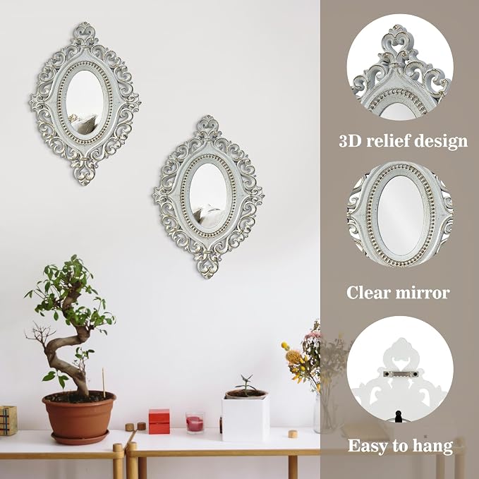 ZEXUIRU 4 Set. Rustic Wall Mirrors - Image 5