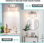 ShineTech 2-Light Bathroom Vanity Light Fixture, Brushed Nickel Bathroom Light - Image 5