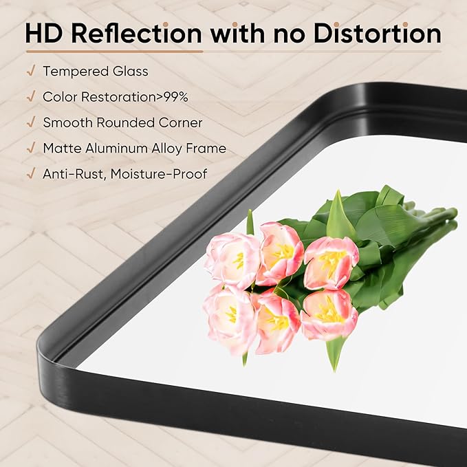 Sweetcrispy 22x30 Inch Black Bathroom Mirrors - Image 4