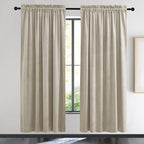 NICETOWN Camel Velvet Curtains 72 Inch Long 52 Wide, Room Darkening Temp by NICETOWN