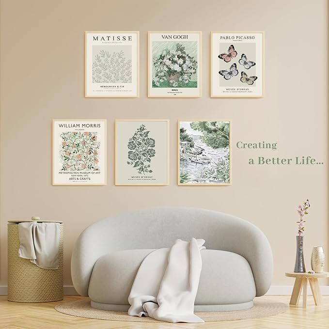 QIAOMICS Sage Green Poster Master Wall Art Print, Matisse Wall Decor Aesthetic - Image 2