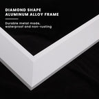 Amorho Bathroom Mirror, 40x30 Inch White Thick Metal Framed Wall Mirrors - Image 2