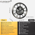 CLXEAST 21 Inch Modern Moving Gears Wall Clock - Image 3
