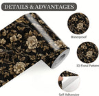 Brown Floral Wall Border 196x4 Inch Peel and Stick Vintage Botanical Wallpaper - Image 9