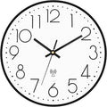 Foxtop Atomic Wall Clock Battery Operated Round Analog Modern Black Wall Clock by Foxtop