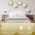 Hicarer 4 Pcs Decorative Wall Mirror Round Modern Circle Mounted Mirror Metal - Image 5