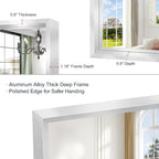 36x30 Silver Bathroom Mirror, Brushed Silver Rectangular Mirror - Image 6