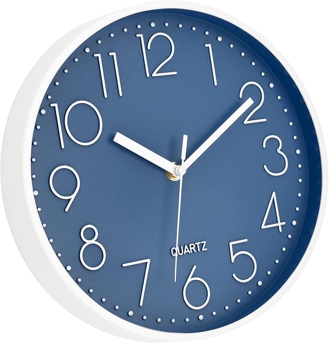 Foxtop 10 Inch Wall Clock Silent Non-Ticking Battery Operated Quartz Round - Image 5