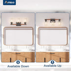 Amico 3-Light Farmhouse Vanity Light Fixture, Rustic Wood Bathroom Light - Image 8