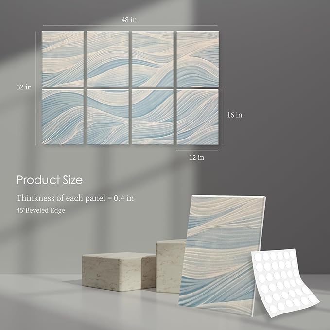 JaneTech 8-Pack Art Acoustic Panels Sound Absorbing Panels, 48x32 Inch - Image 2
