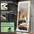 FENNIO Full Length Mirror with Lights, Free Standing Lighted Floor Mirror - Image 5