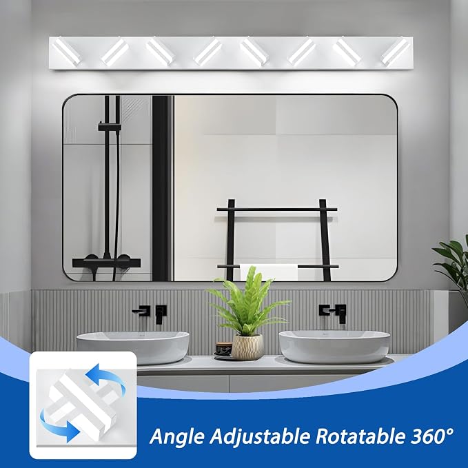 IZORRO LED Modern Bathroom Lights Fixtures, Matte White Acrylic Wall Lighting - Image 2