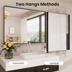 LOAAO Black Bathroom Mirror 28"X36" - Image 4