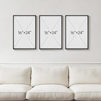 Framed Black and White Modern Abstract Wall Art, 3 Piece Canvas Prints - Image 3