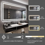 Bathroom Mirrors for Wall, 88x38 Inch Gradient Front and Backlight Big Lighted - Image 5