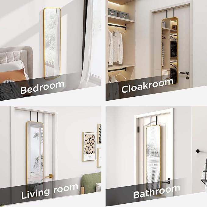 SCWF-GZ 47x14 Mirror Rectangle Full Body Length Door Hanging Wall Mounted - Image 3