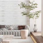 Abyssaly Peel and Stick Wallpaper 511.8"X 17.7" Thickened White Gray Wood - Image 6