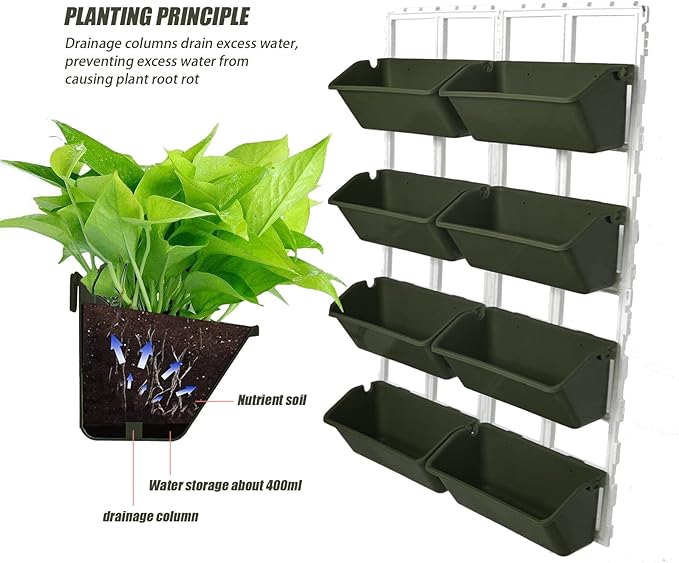 Vertical Garden Wall Planter, 4-Tier Stackable Wall Planter Indoor Outdoor - Image 3