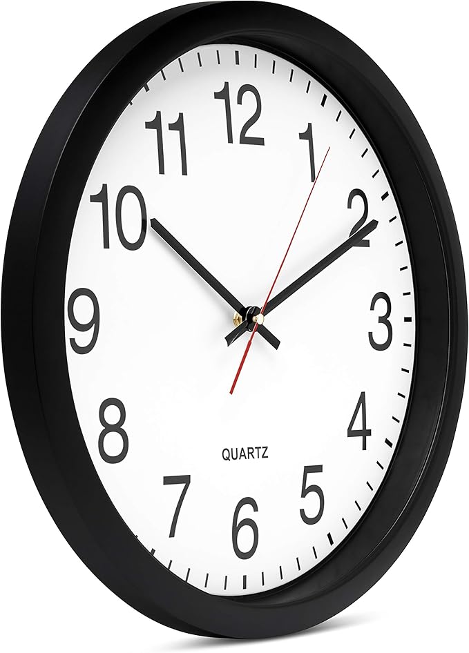 Bernhard Products Black Wall Clock Silent Non Ticking - Image 6