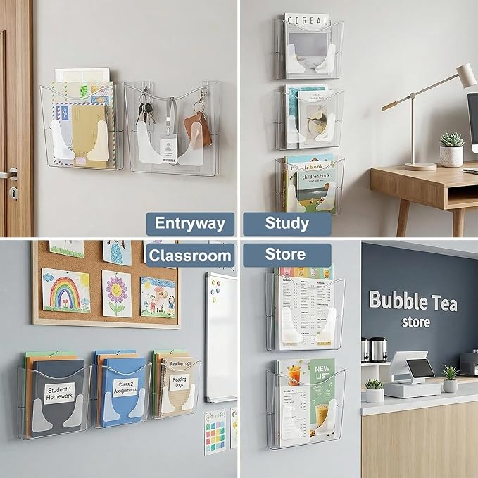 PAG 6-Pocket Clear Wall Mount File Organizer - Image 3