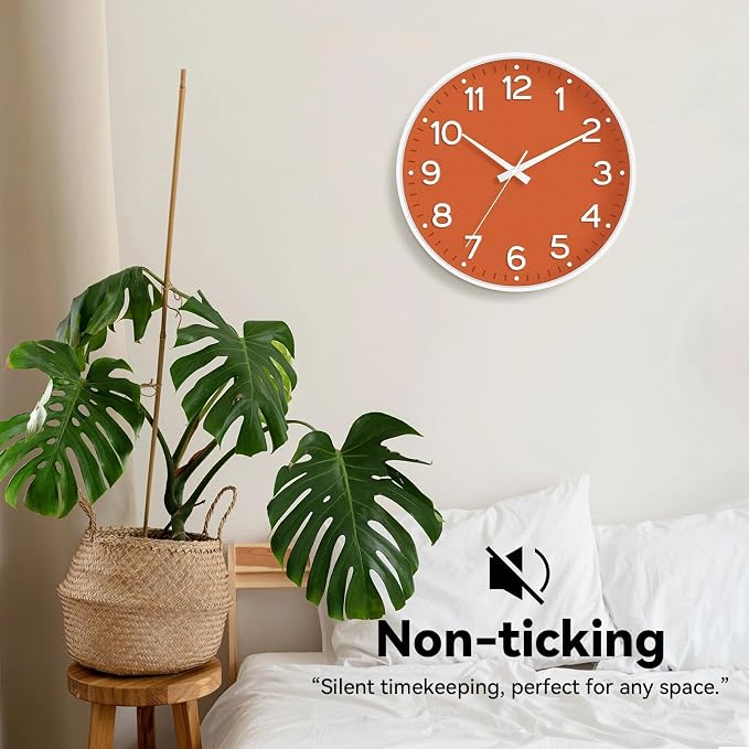 Roymnie Wall Clock 10 Inch Silent Wall Clocks Battery Operated-Modern Non - Image 4