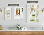 Syndra White Wood Frame Bathroom Mirror, Waterproof Slim Deep Frame, - Image 6